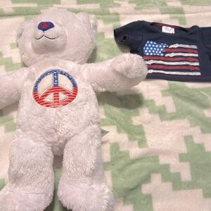 Build a Bear Peace Sign Bear Patriotic Version
